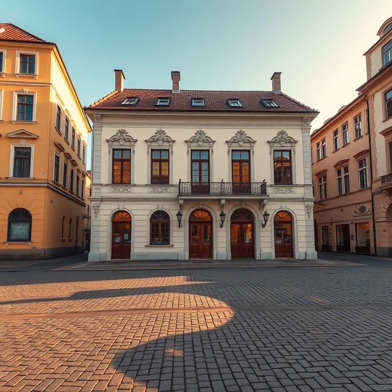 Exteriér kanceláře Atelier Novotný na náměstí v Hradci Králové