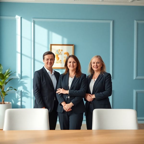Skupinový portrét tří finančních poradců Atelier Novotný